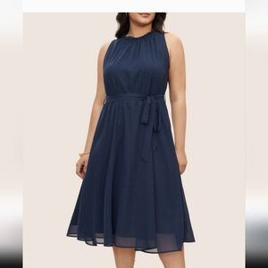 BloomChic Navy Sleeveless Chiffon Midi Dress Sz 18/20